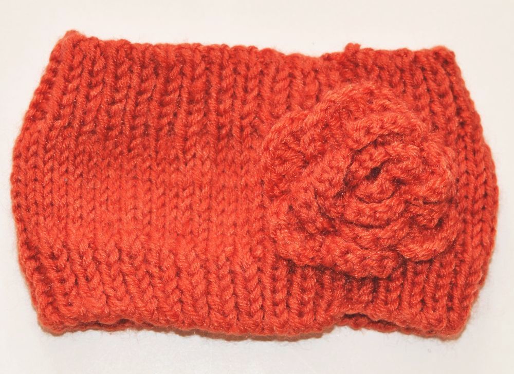 3D flower loop crochet headband 00871