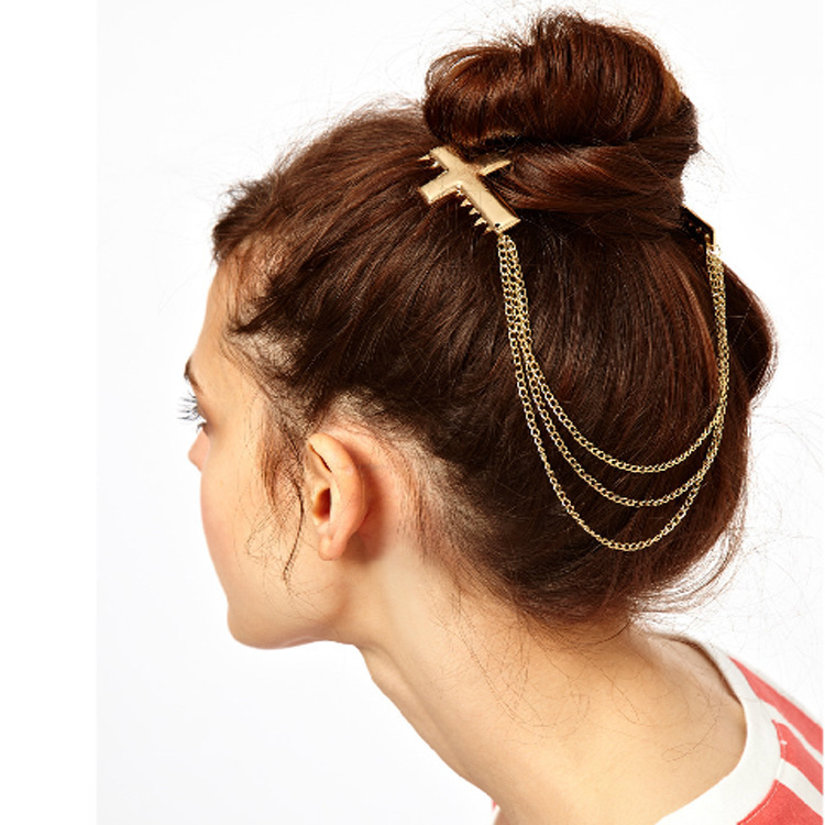 Shiny cross double hair comb 00120