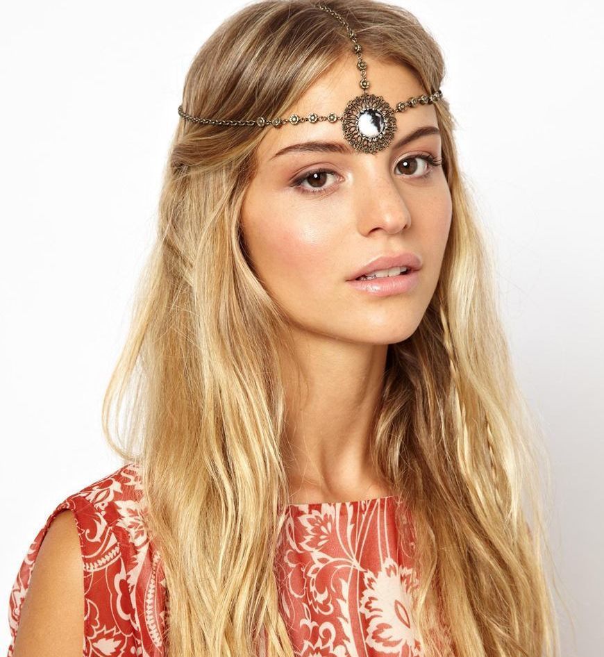 Big gem flower petals head chain 00358