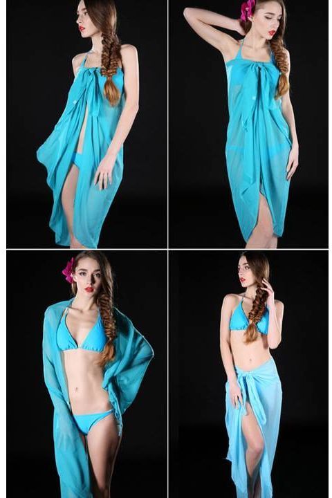 Plain chiffon bikini wrap