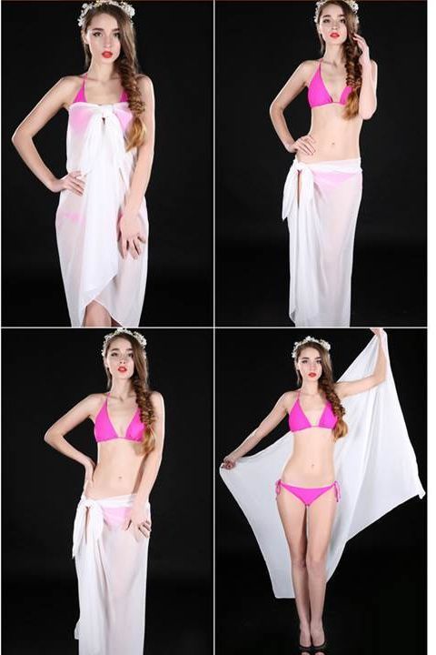 Plain chiffon bikini wrap