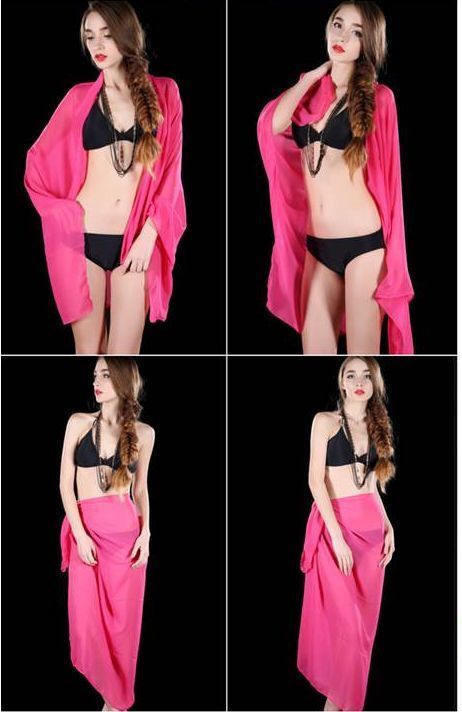 Plain chiffon bikini wrap