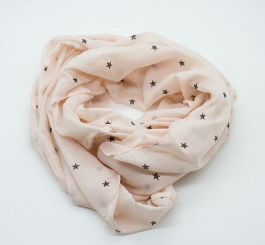 Light pink little stars infinity scarf