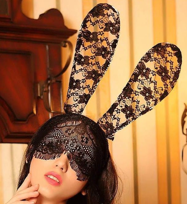Premium lace bunny ears with veil 00507