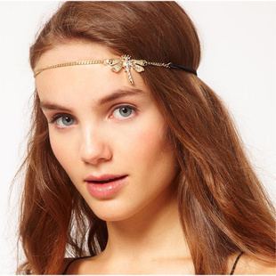 Dragonfly shiny crystals front head headband Dragonfly shiny crystals front head headband