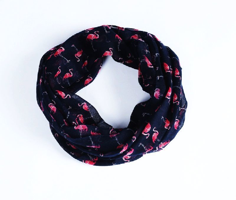 Dark blue flamingo infinity scarf 01264