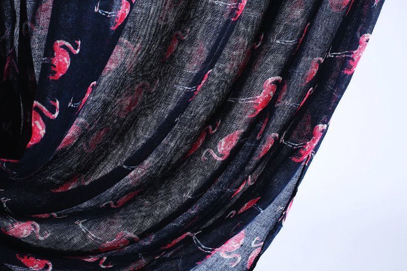 Dark blue flamingo infinity scarf