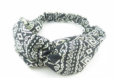 Black white totem turban headband Black white totem turban headband
