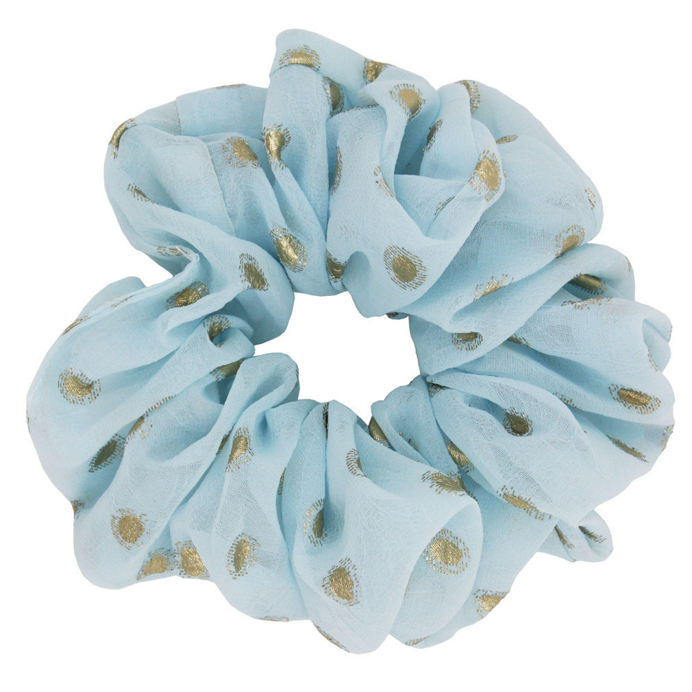 Gold stamping dots chiffon scrunchies 01334