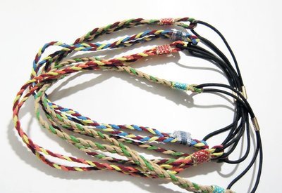 Mixed colour braided double-wrap elastic headband Mixed colour braided double-wrap elastic headband