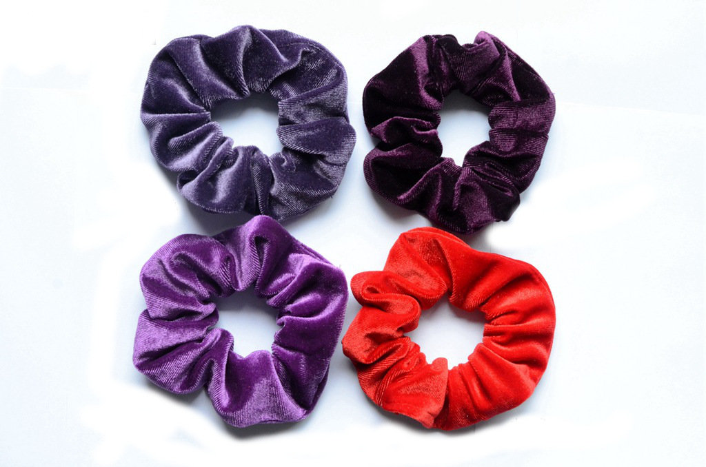Smooth velvet scrunchies