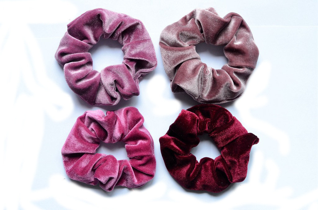 Smooth velvet scrunchies
