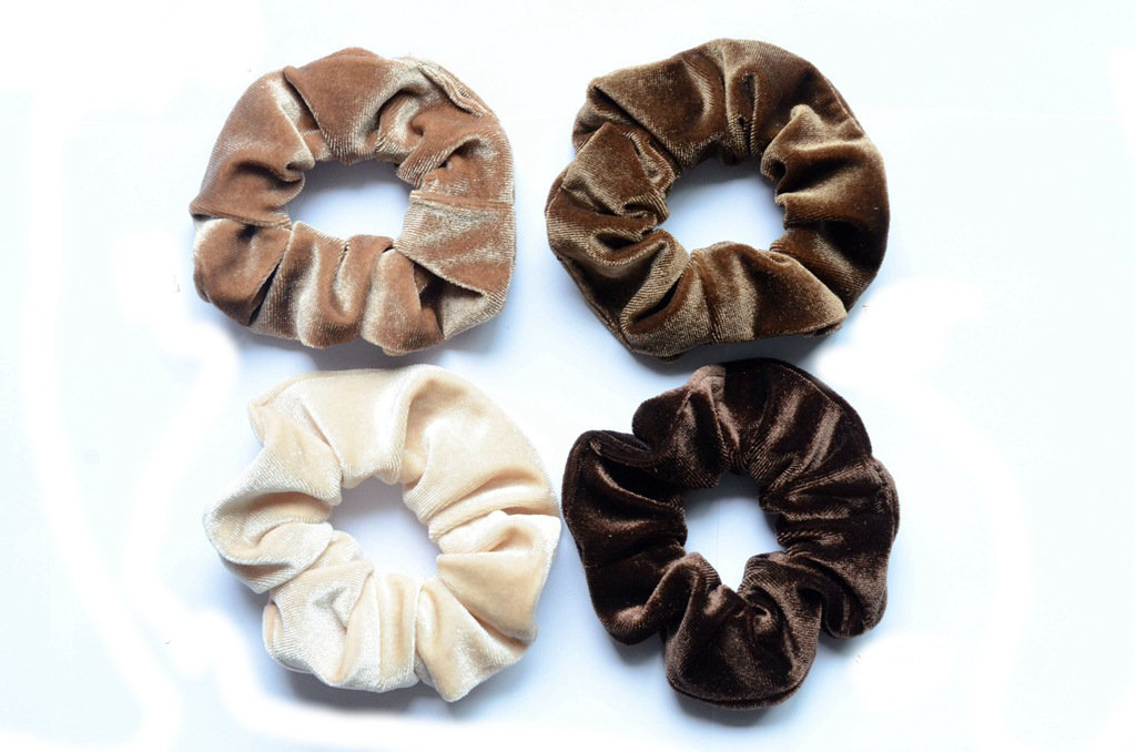 Smooth velvet scrunchies