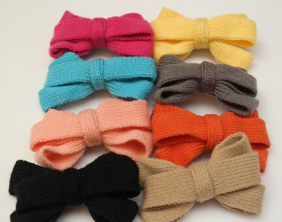 Knitted bowknot hair clip 00567