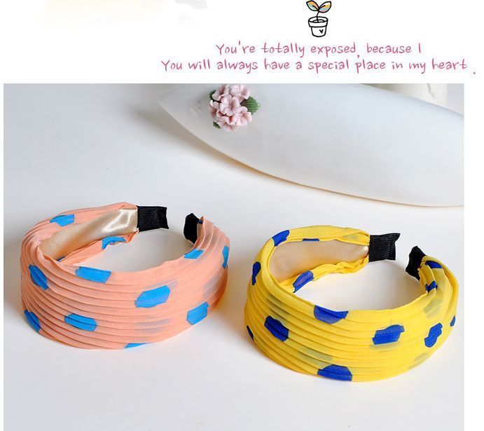 Chiffon dots wide headband 00033