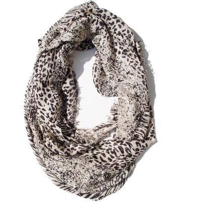 Beige black leopard extra long scarf Beige black leopard extra long scarf