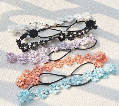 Lace flower white pearls headband Lace flower white pearls headband