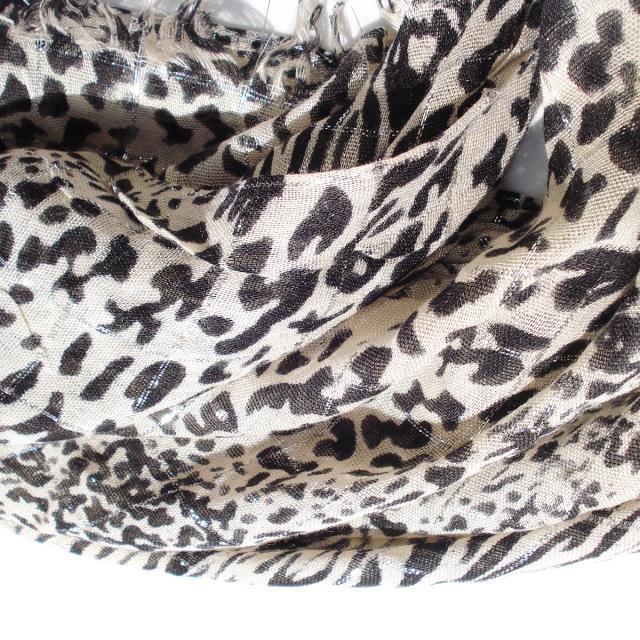 Beige black leopard extra long scarf
