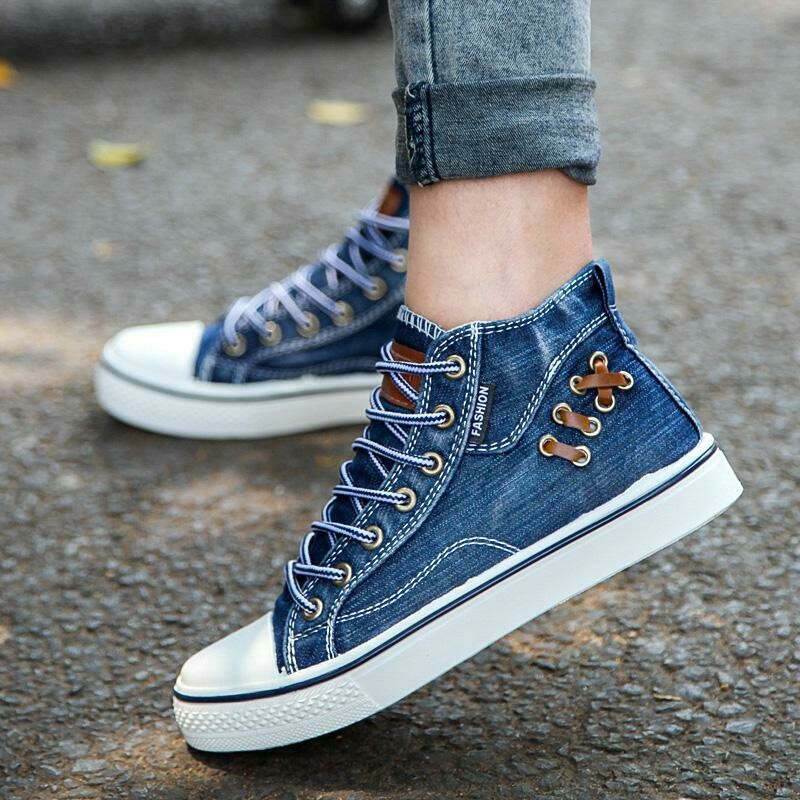 canvas high top shoes
