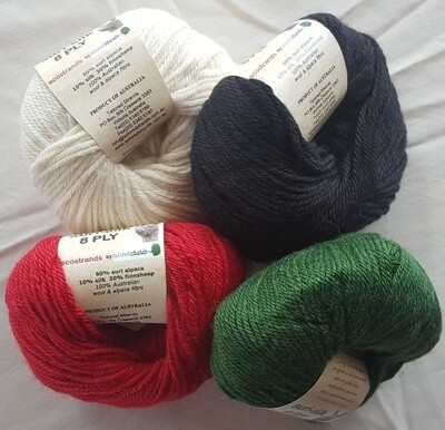 8ply SURI SILK superb baby suri (alpaca), lustrous fine finnsheep, silk blend - ivory, ebony, deep coral red, emerald green in 50g balls AU$11.95 each 8ply SURI SILK superb baby suri (alpaca), lustrous fine finnsheep, silk blend - ivory, ebony, deep coral red, emerald green in 50g balls AU$11.95 each