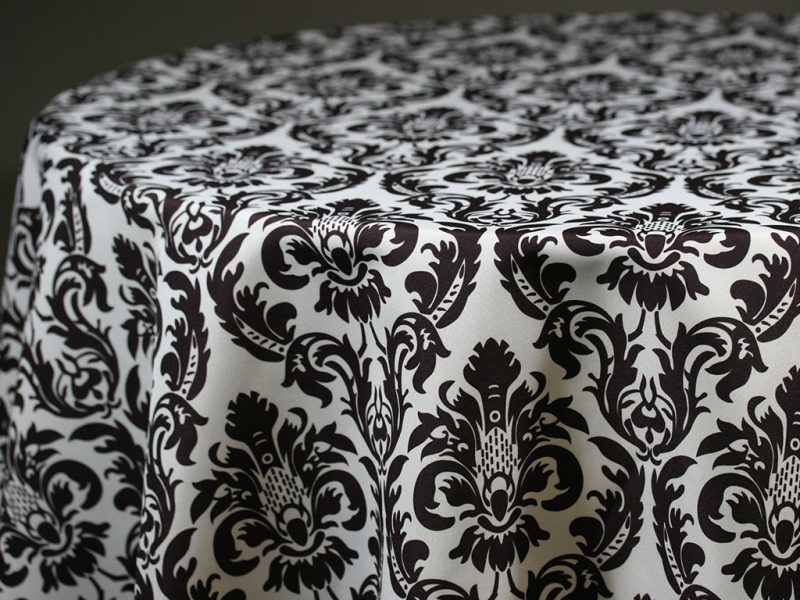 Black & White Damask Square Tablecloths Black & White Damask Square Tablecloths