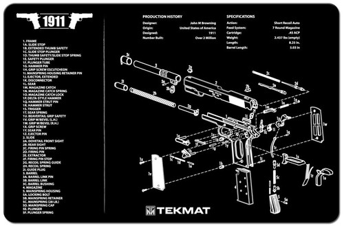 1911 Armorers Gun Cleaning Bench Mat Full Color TA-17-1911-CA