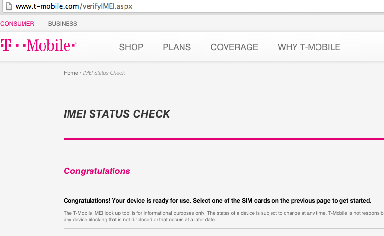 T-Mobile [AT&T IMEI Checker] 