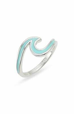Pura Vida Wave Rings - size 8 silver/blue Pura Vida Wave Rings - size 8 silver/blue