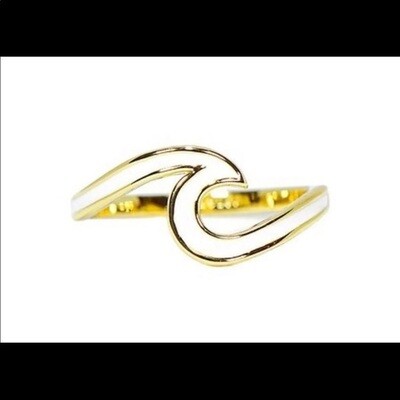Pura Vida Wave Rings - size 6 gold/white Pura Vida Wave Rings - size 6 gold/white