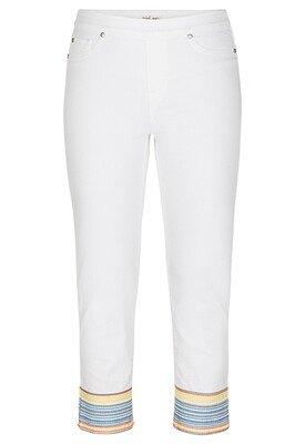 Tribal White Jean Colorful Bottom Tribal White Jean Colorful Bottom