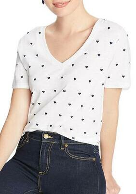 Draper James Heart Dots V Neck Tee Draper James Heart Dots V Neck Tee
