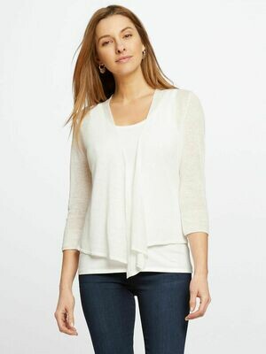 Nic + Zoe 4 way cardi lightweight white Nic + Zoe 4 way cardi lightweight white