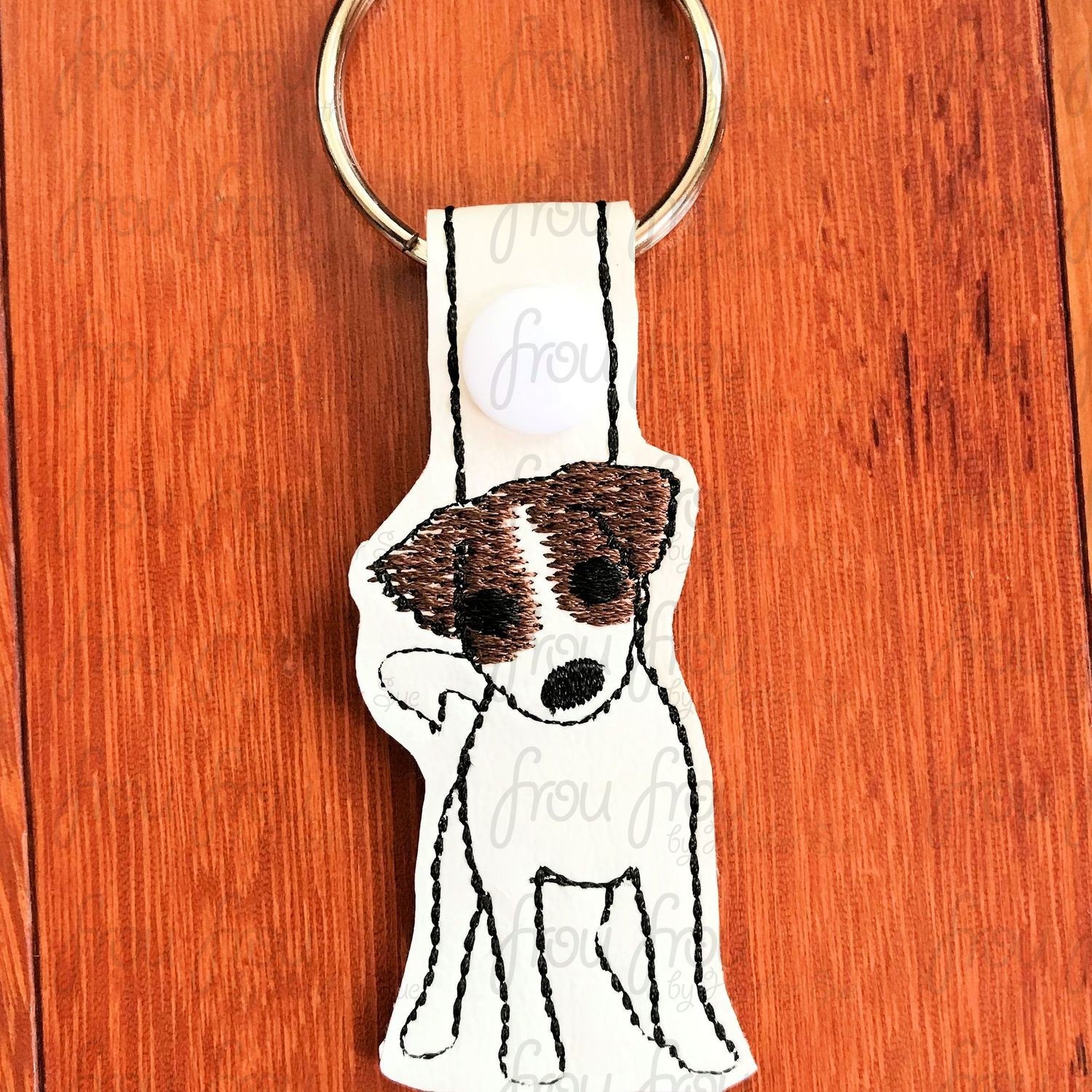 Jack Russell Terrier Puppy Dog Key Fob Two Versions Each Short