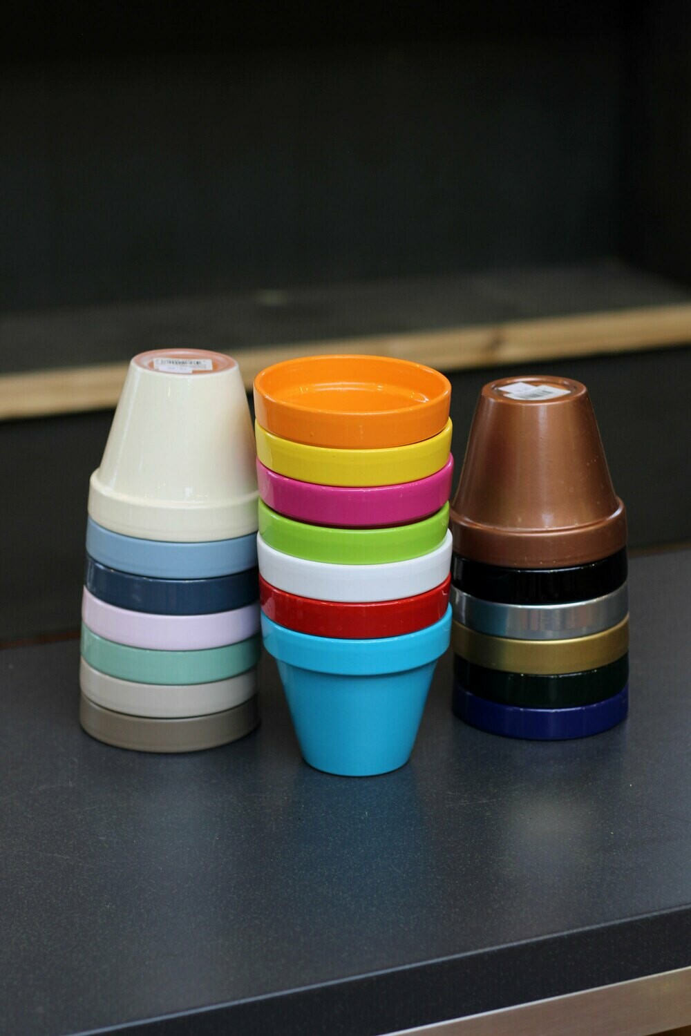 4.5in Colored Ceramic Flower Pots (ea) 4.5in Colored Ceramic Flower Pots (ea)
