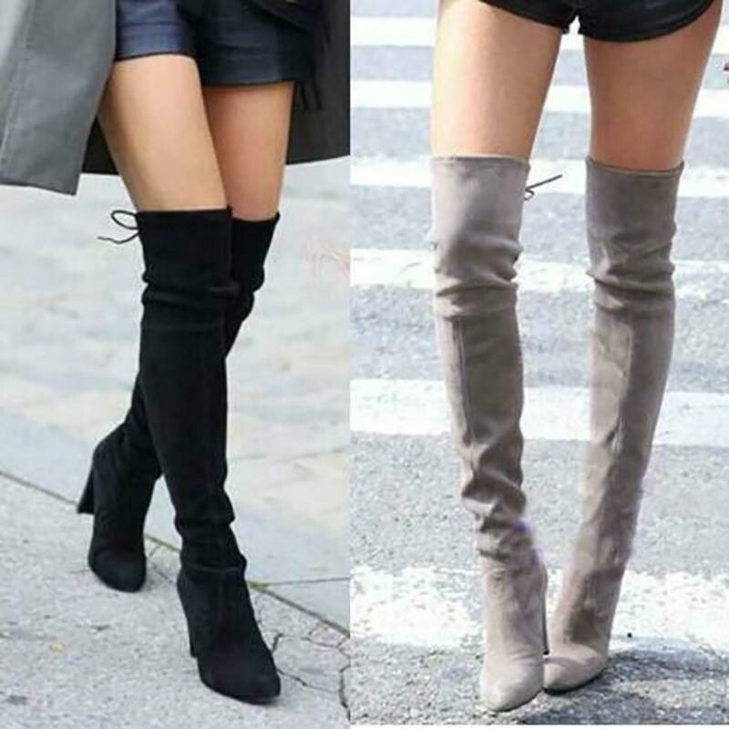 suede lace up thigh high boots