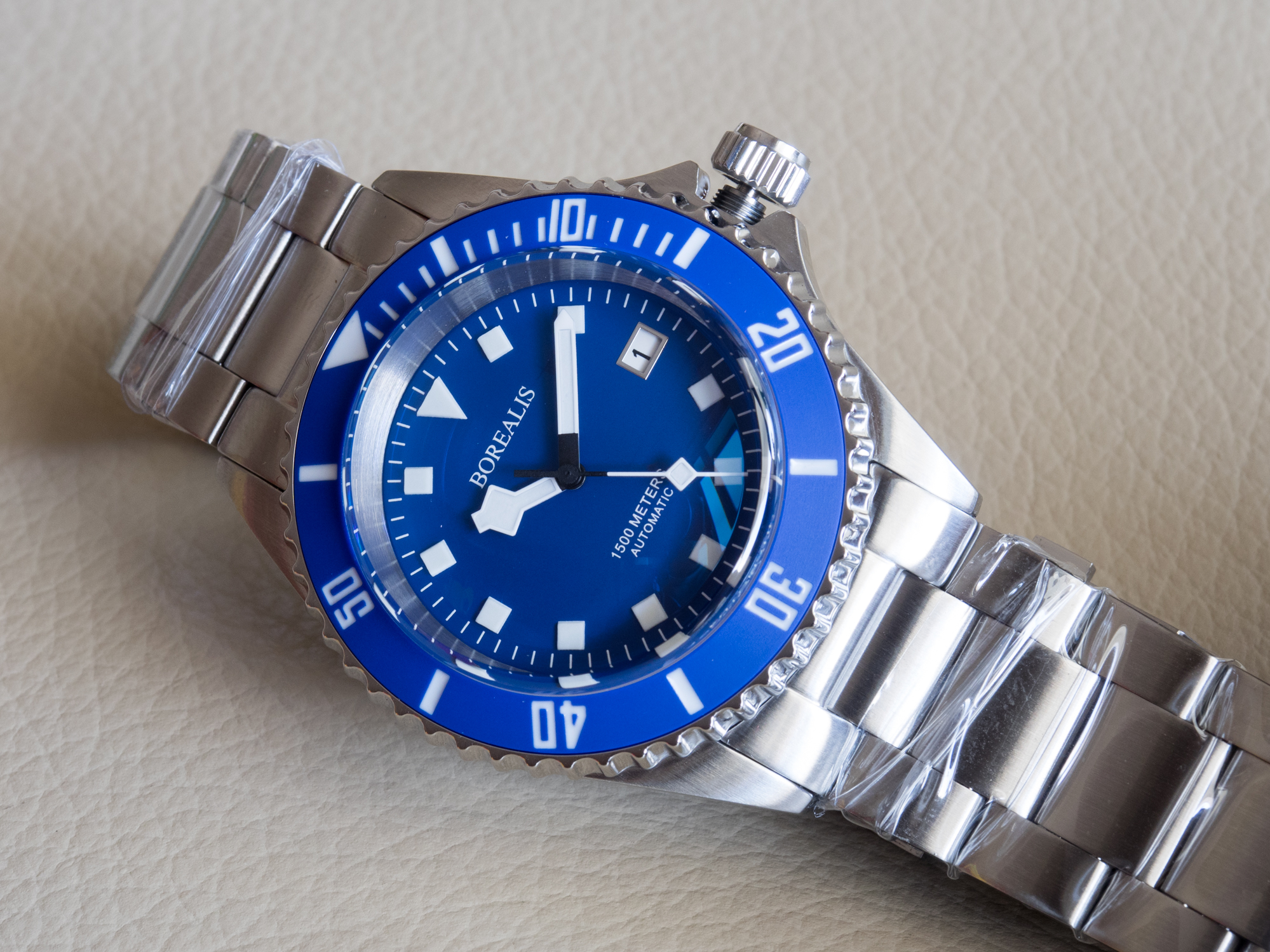 Borealis Sea Hawk 1500m Automatic Diver Watch Seiko NH36 / 4R36 Ceramic Blue Bezel Blue Dial