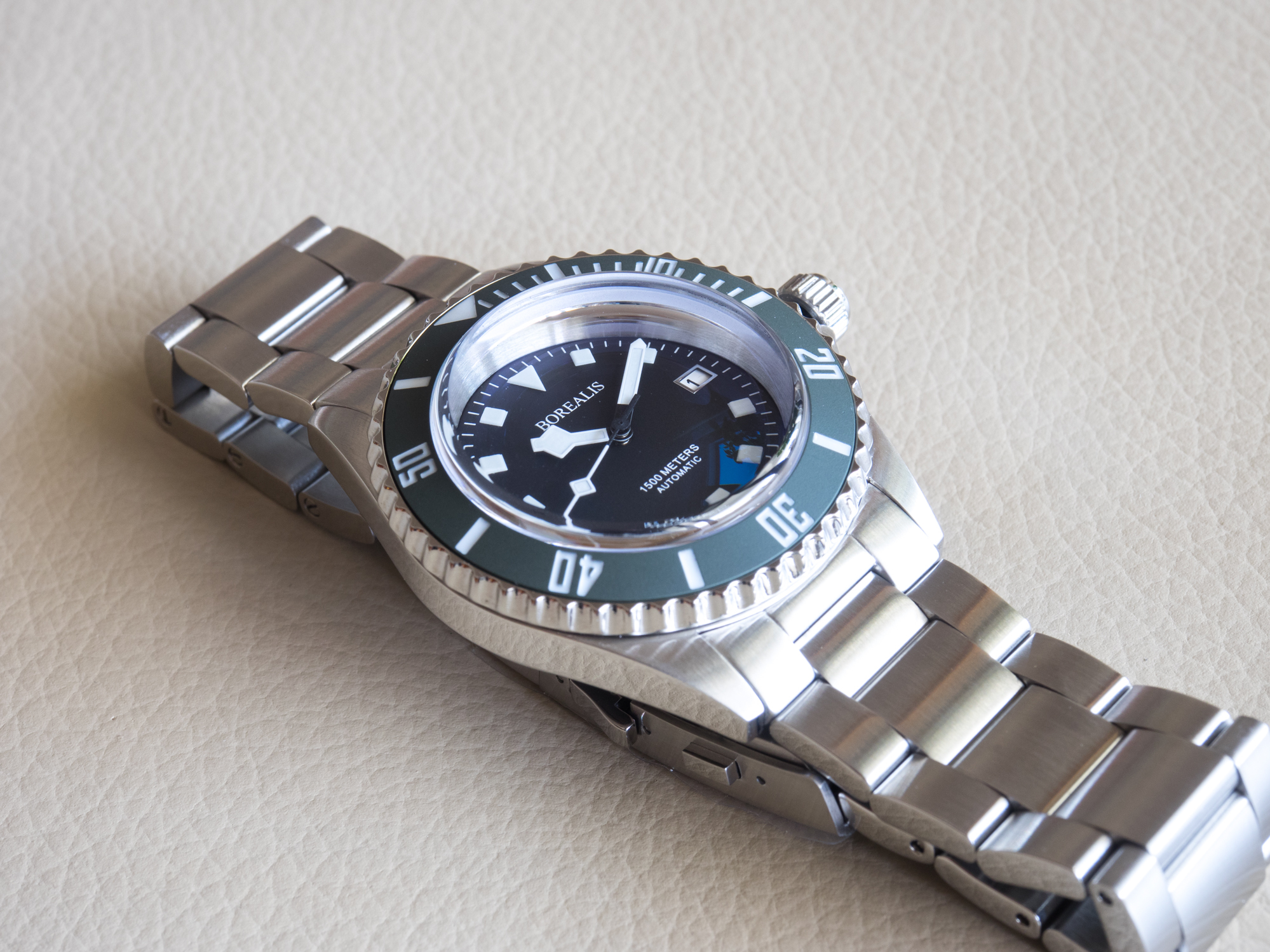 Borealis Sea Hawk 1500m Automatic Diver Watch Seiko NH36 / 4R36 Green Ceramic Bezel Black Dial