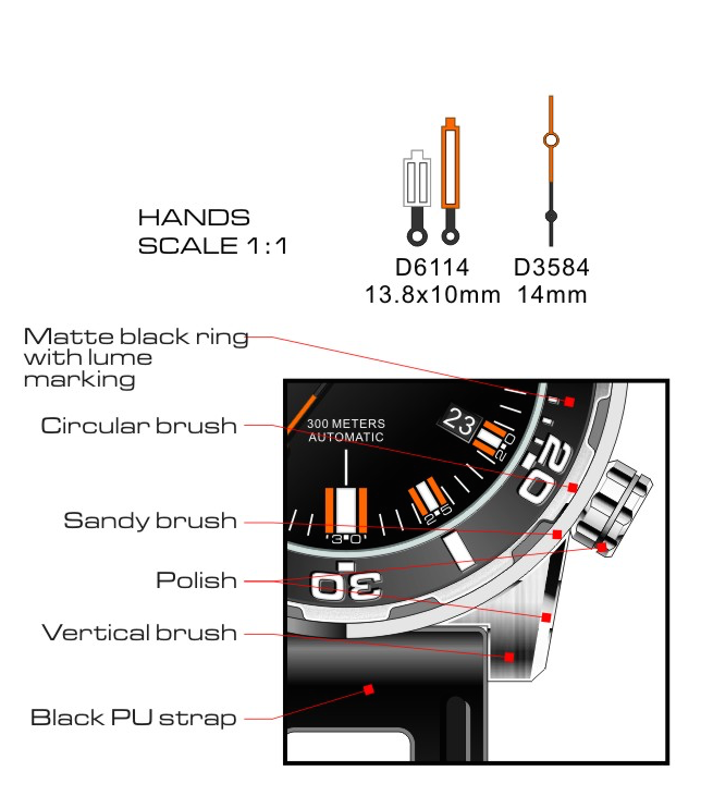 Borealis Sea Dragon Black Dial Miyota 9015 Diver Watch