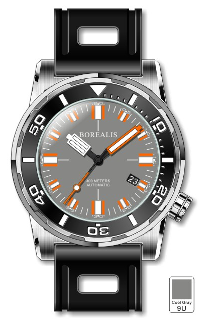 Borealis Sea Dragon Gray Dial Miyota 9015 Automatic Diver Watch 300m BSDGD