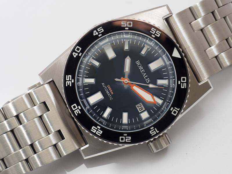 Borealis Scorpionfish Black Dial Plongeur Hands BSFBDP