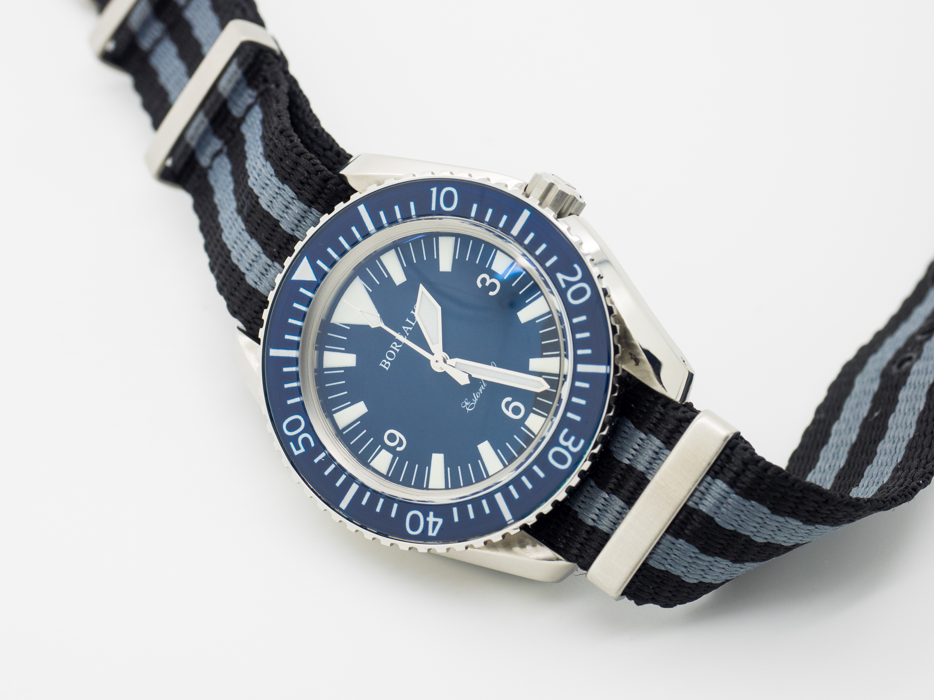 Borealis Estoril 300 Blue Dial Big Triangle No Date Sapphire Bezel Miyota 9015 Automatic Diver Watch 300m Borealis Estoril 300 Blue Dial Big Triangle No Date Sapphire Bezel Miyota 9015 Automatic Diver Watch 300m
