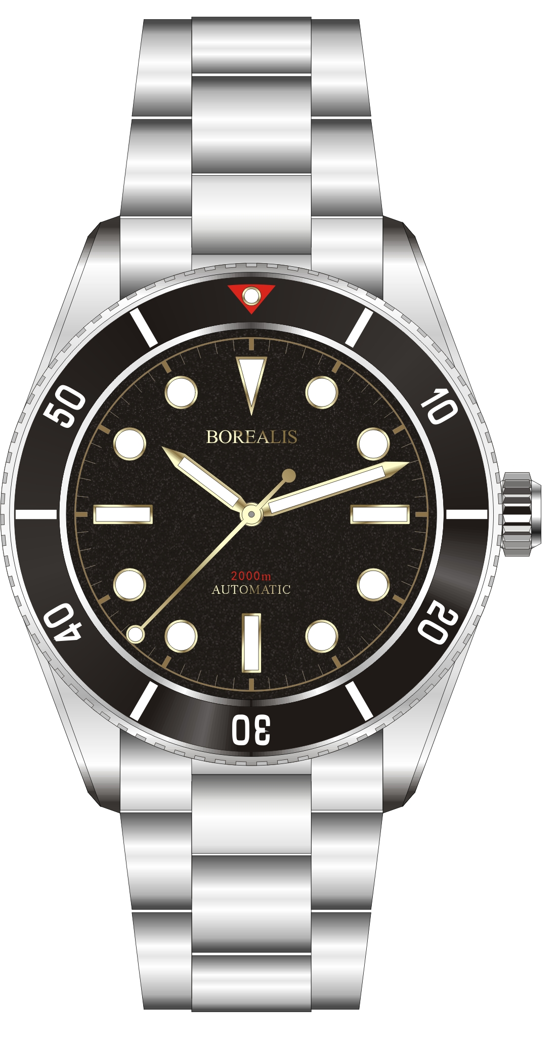 Pre-Order Borealis Bull Shark Automatic Diver Watch No Date Miyota 9015 Ceramic Black Bezel Black Dial BBSBBBDND