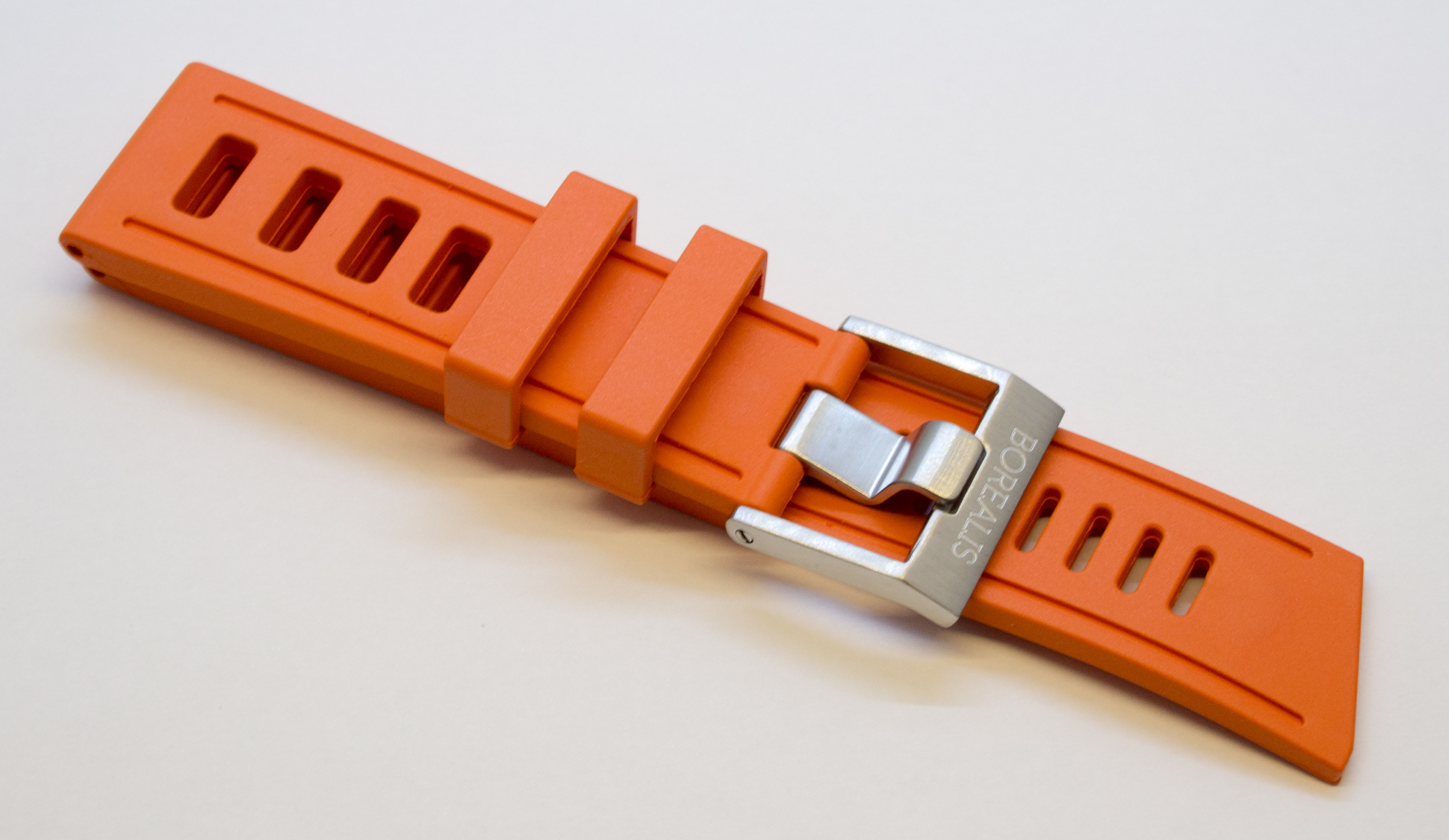 Borealis Vulcanized Rubber Strap 24mm Orange - Best Offer in Market for Diver Watches BRSO24