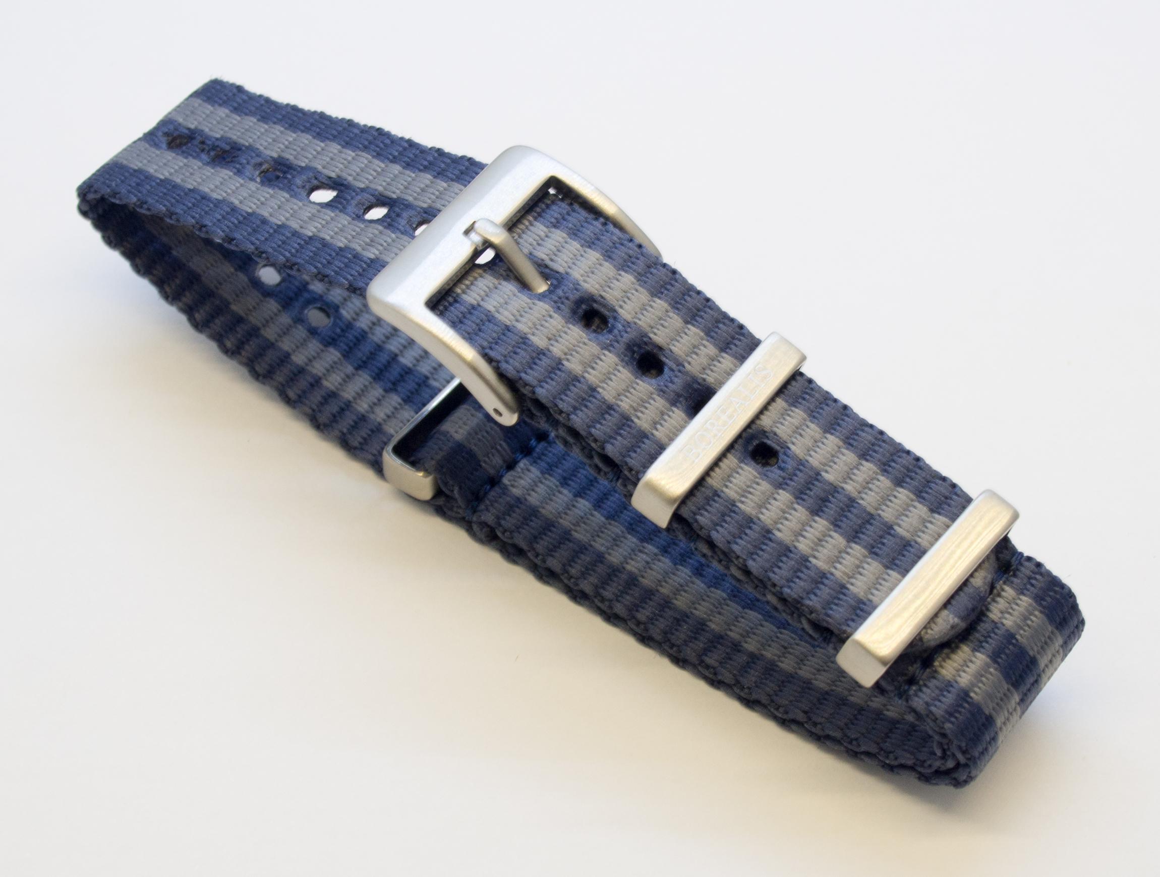 Borealis Nato style nylon strap 20mm size two tone blue grey BNS2TBLUEGREY20MM