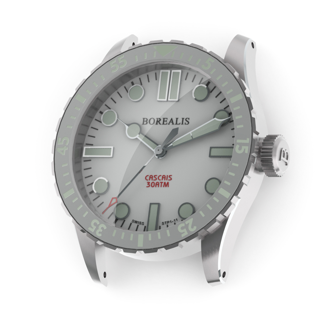 Borealis Cascais White Dial Cathedral Hands No Date BGW9 Lume