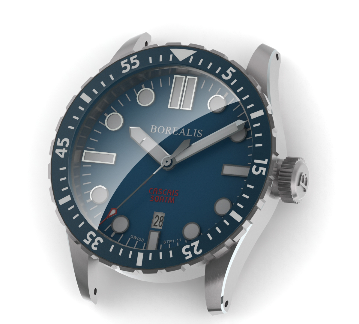 Pre-Order Borealis Cascais Blue Dial Pencil Hands Date BGW9 Lume