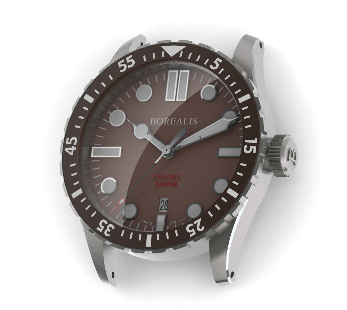 Borealis Cascais Brown Dial Cathedral Hands Date BGW9 Lume BCSCBROWNDCHDATE