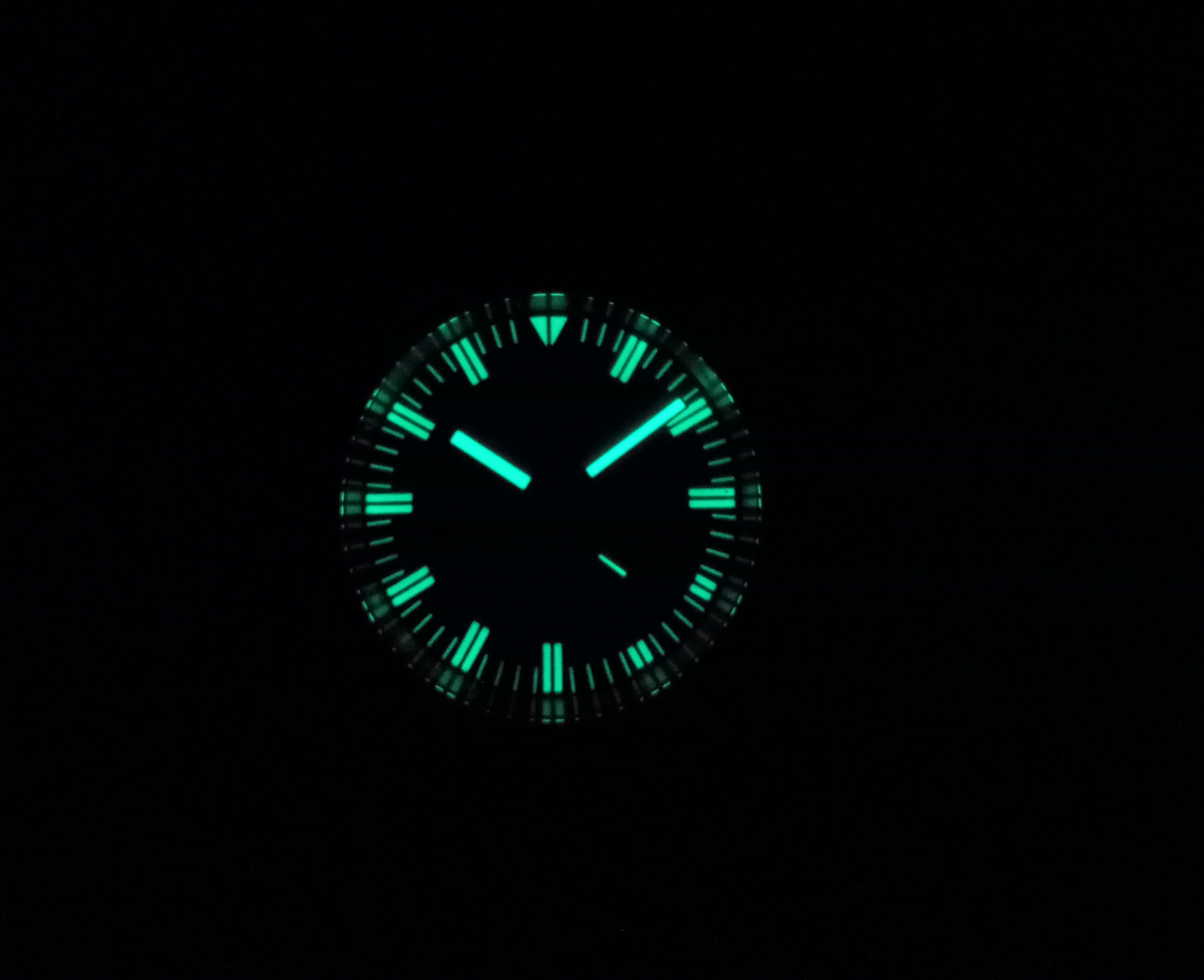 Borealis Porto Santo Automatic Diver Watch Black Dial C3 Lume Miyota 8128 Lume Shot