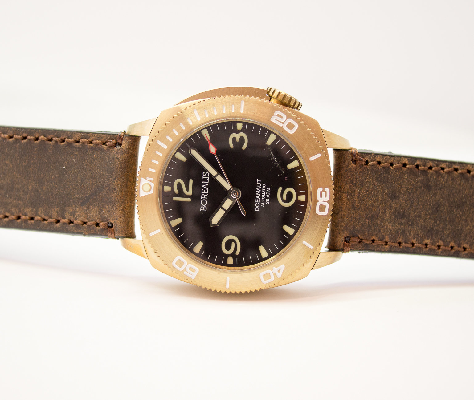 Borealis Oceanaut Aluminum Bronze Black No Date 200m NH35 Automatic Diver Watch