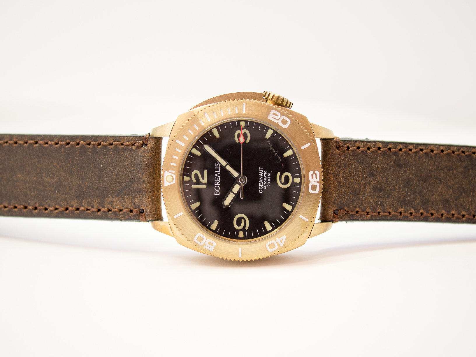 Borealis Oceanaut Aluminum Bronze Black No Date 200m NH35 Automatic Diver Watch